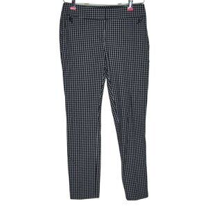Loft Julie Ankle Pants Size 0 28X28 Trousers Windowpane Plaid Pockets Zip